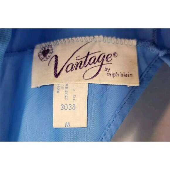 Size Medium Vantage Ralph Blain Blue Nylon Jumpsuit Lingerie NWT - Picture 4 of 5